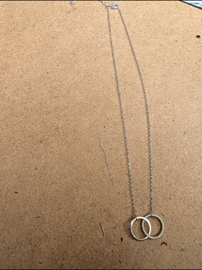 Silver Double Circle Pendant Necklace - Women Jewelry